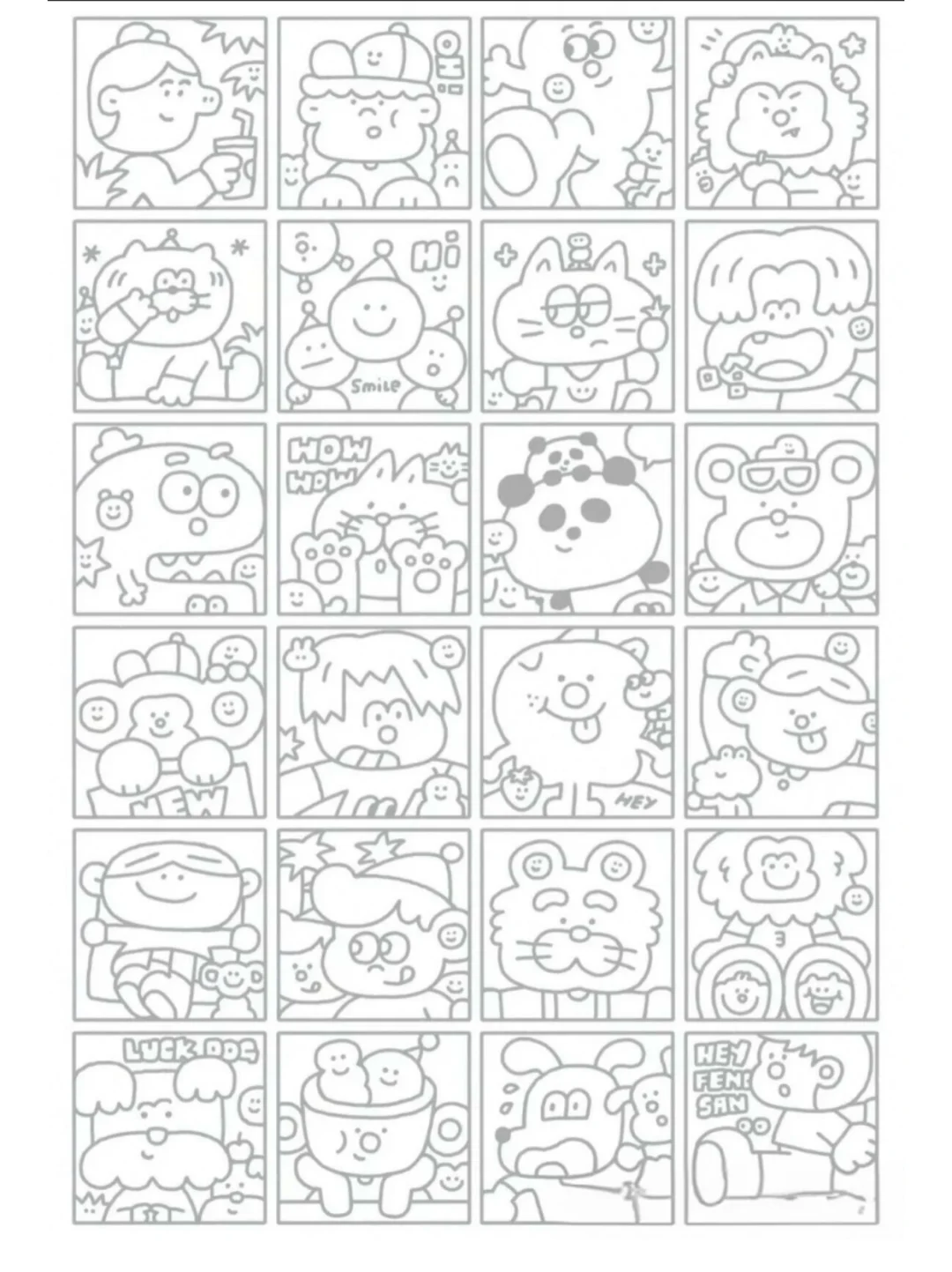 🔥 摸鱼神器68款解压线稿简笔画电子版