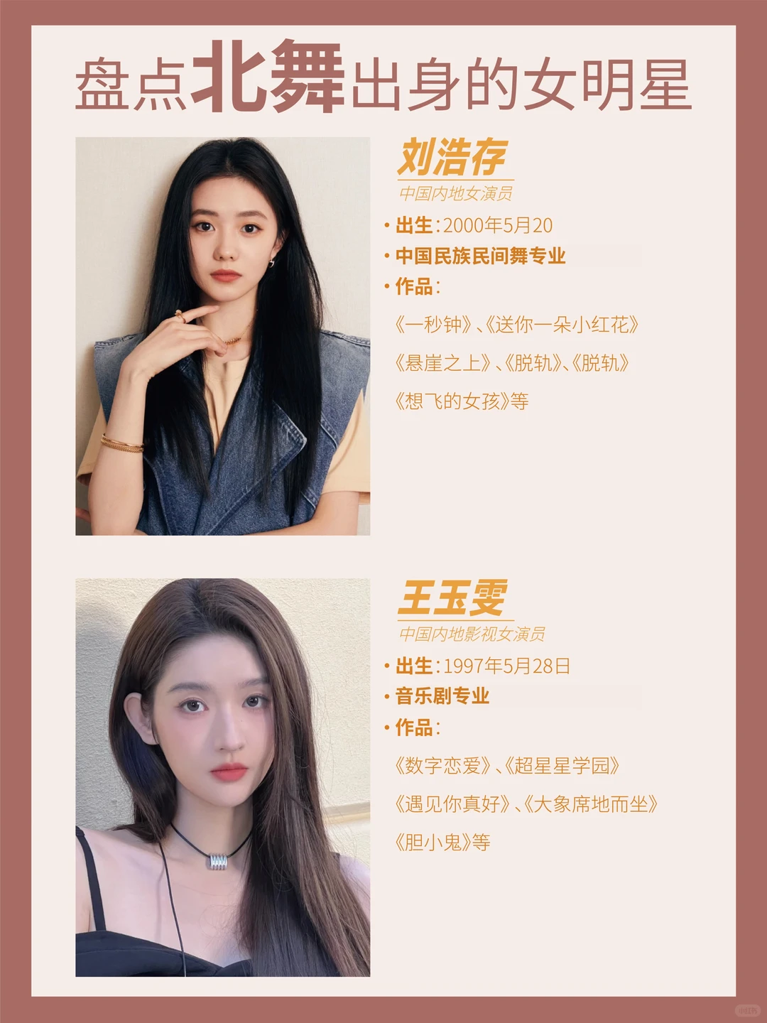 盘点北舞出身的女明星❗️❗️