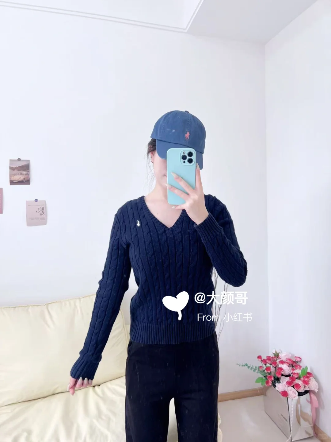 👚 拉夫劳伦女款V领麻花毛衣｜经典永不过时