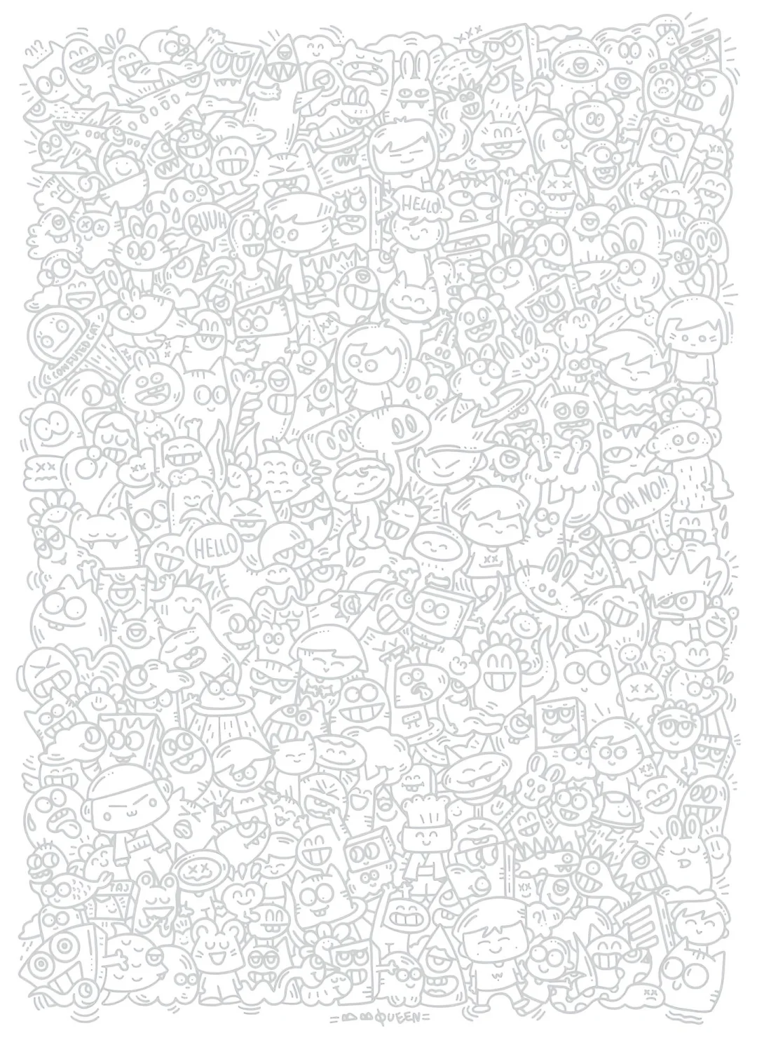 上班摸鱼必备线条画