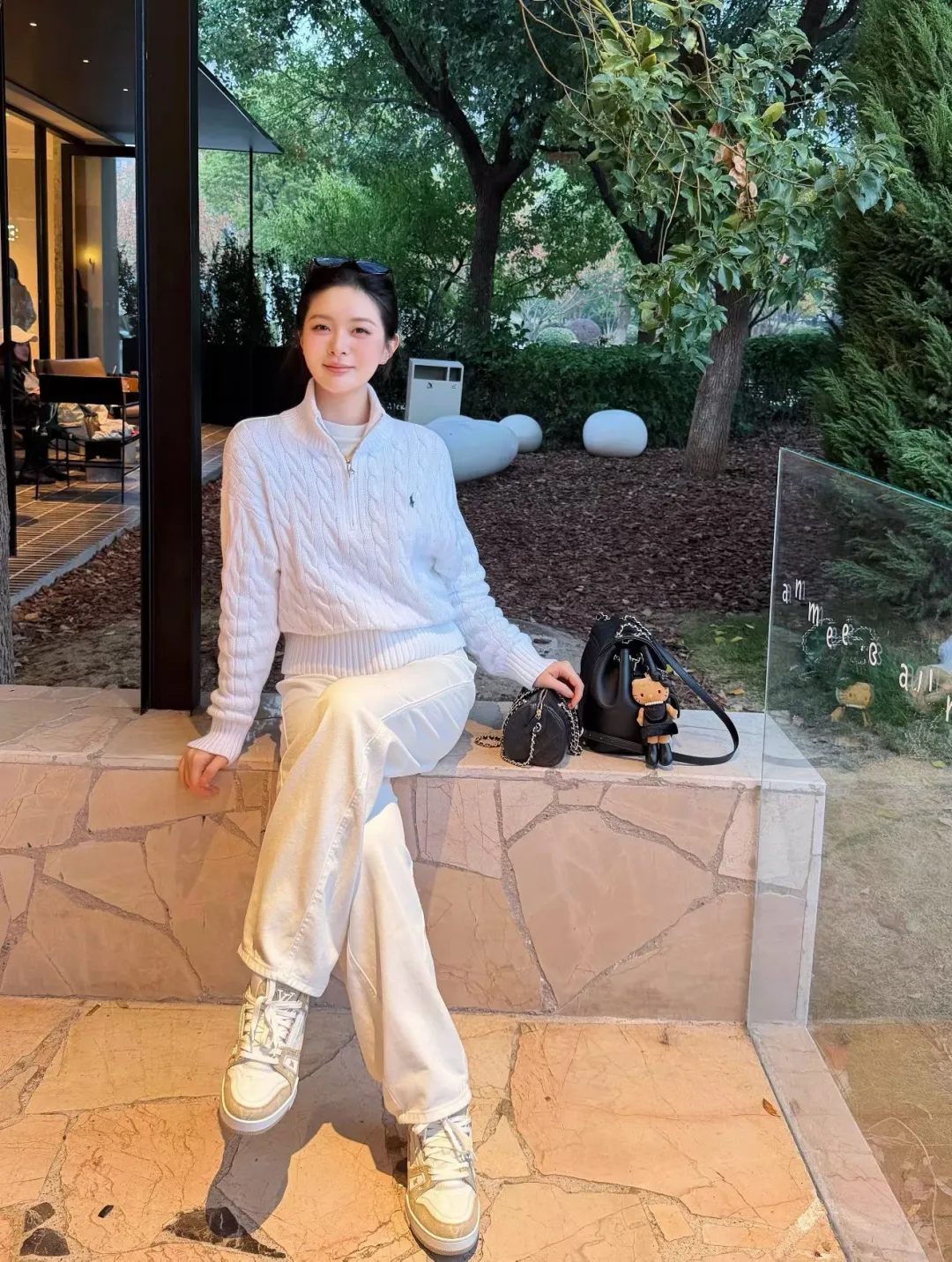 RL女士半拉链绞花针织🤍温度气质兼具