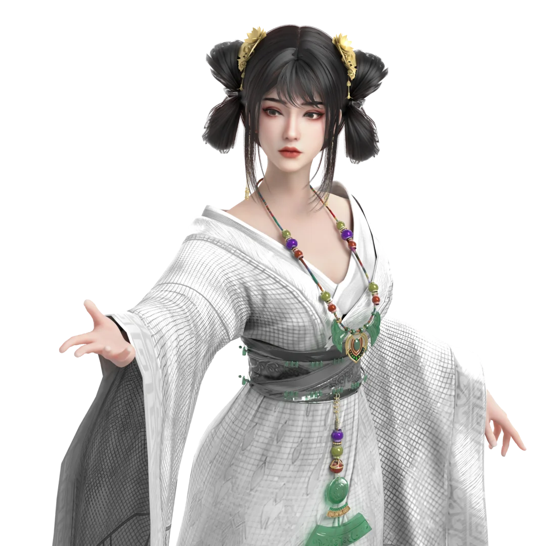 战国袍女性少女角色设计