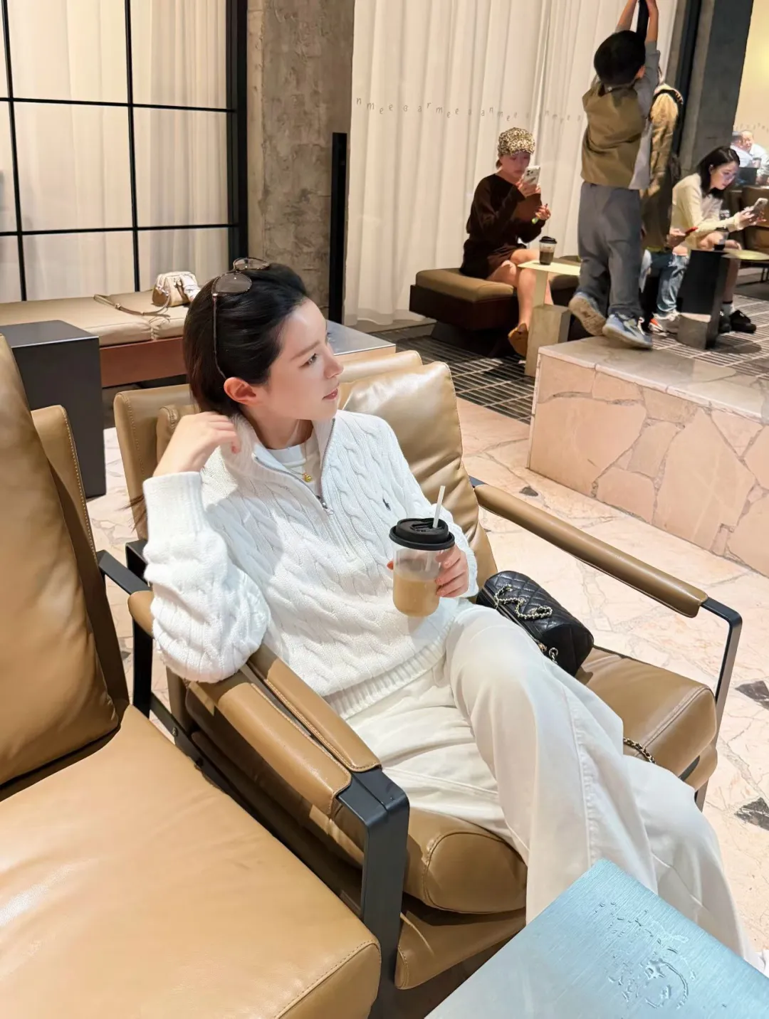 RL女士半拉链绞花针织🤍温度气质兼具