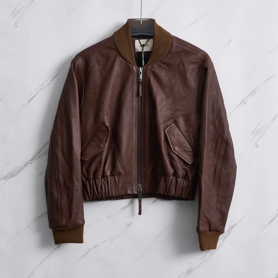 2️⃣折Schumacher女士复古小羊皮夹克外套