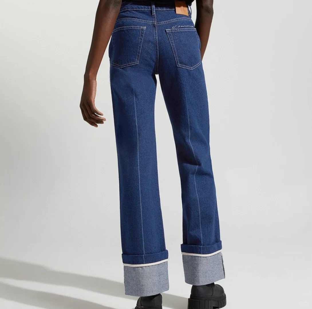 5️⃣9️⃣9️⃣Nanushka女士卷边直筒牛仔裤