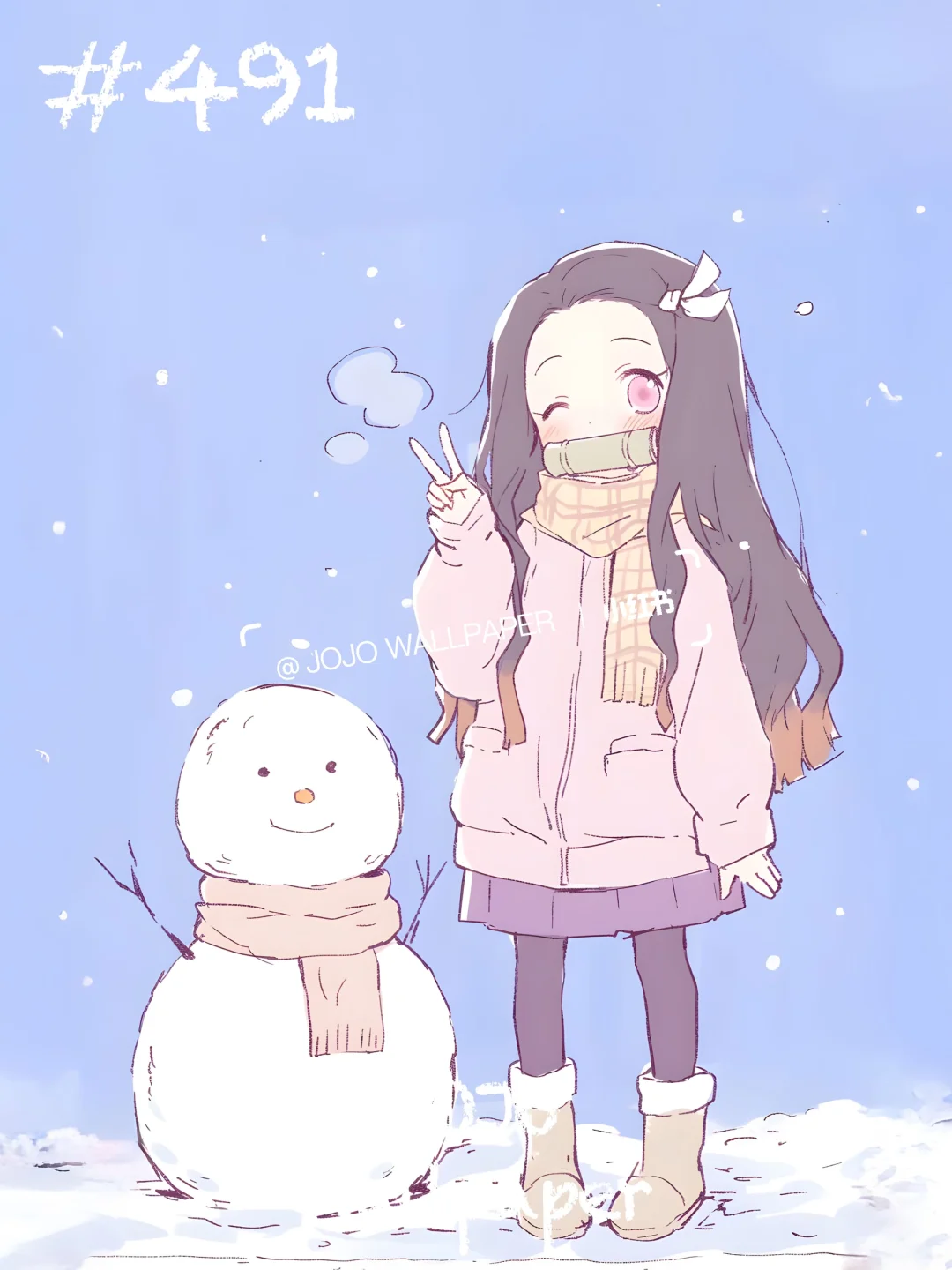 #491壁纸｜鬼灭之刃｜祢豆子｜⛄️