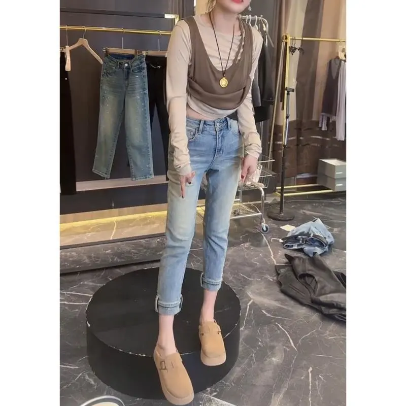 🌊梨形身材穿搭大码牛仔裤女春季新款洋