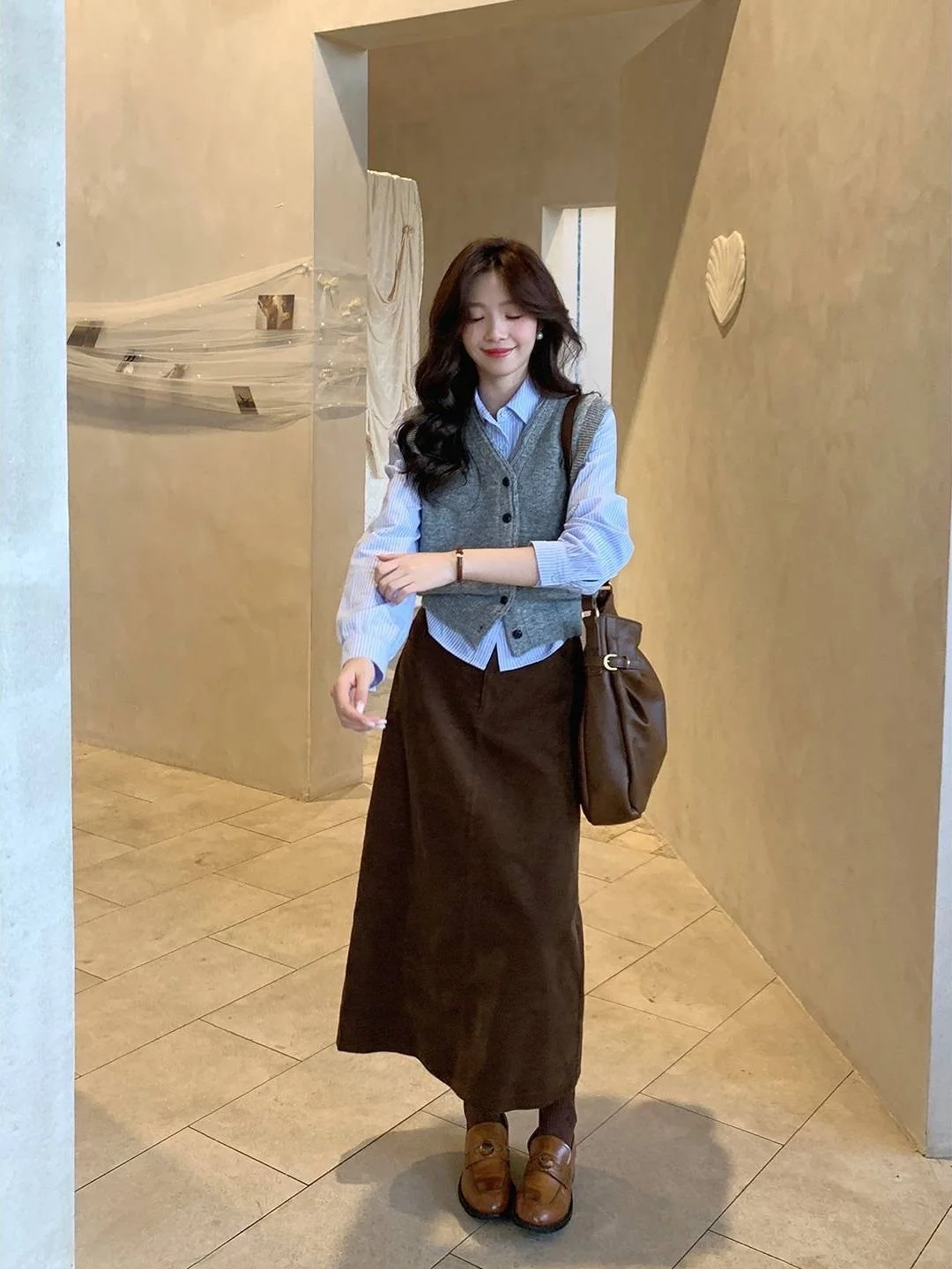 秋季氛围感🍂超气质复古风半身长裙～