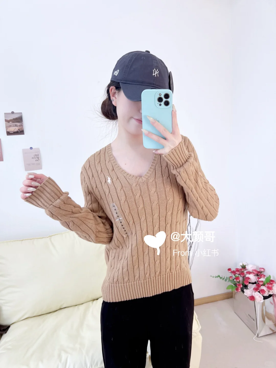 👚 拉夫劳伦女款V领麻花毛衣｜经典永不过时