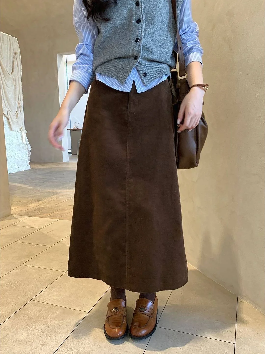 秋季氛围感🍂超气质复古风半身长裙～