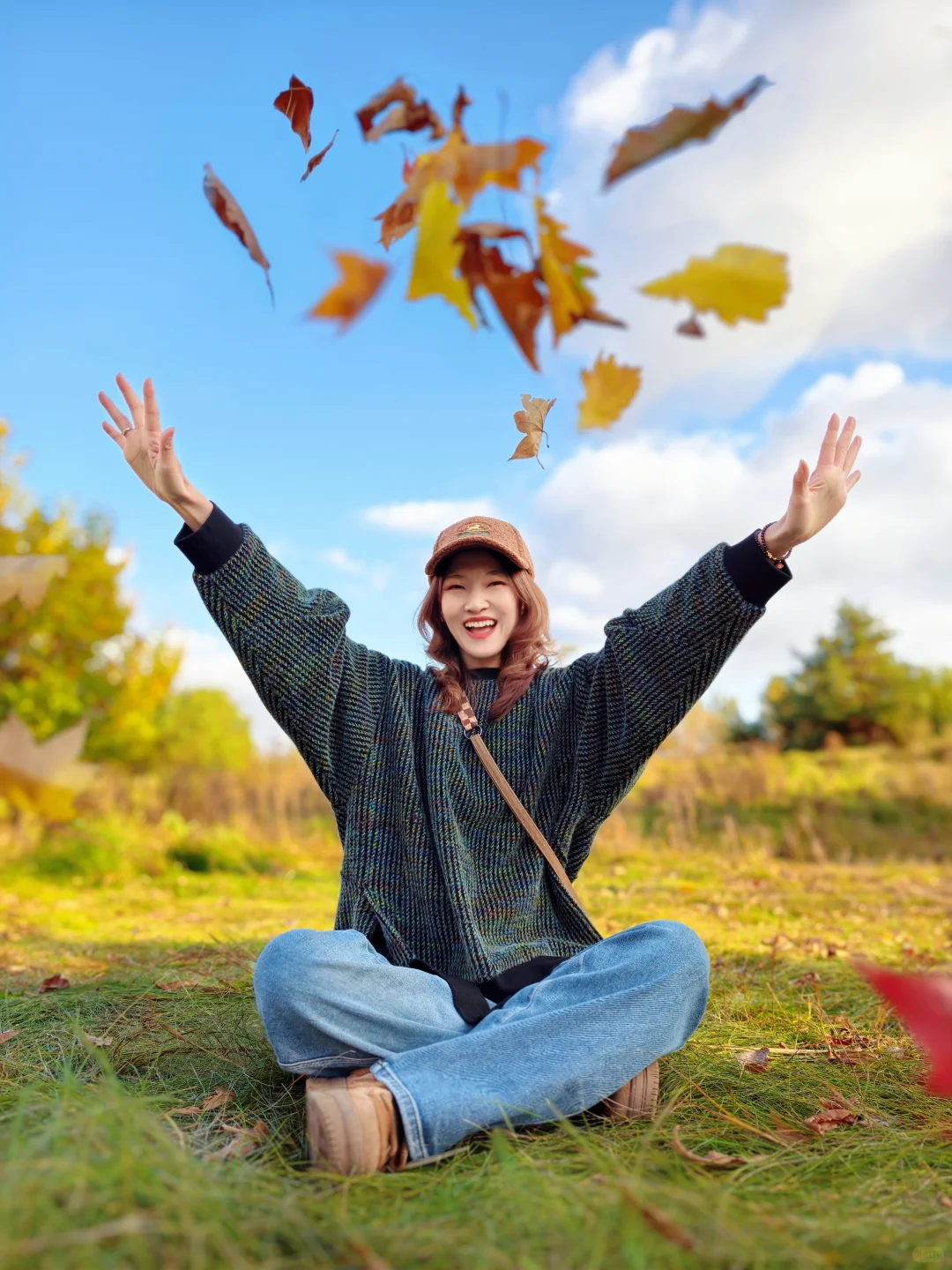 适合秋天的拍照姿势✌🏻手机就可以拍哦！