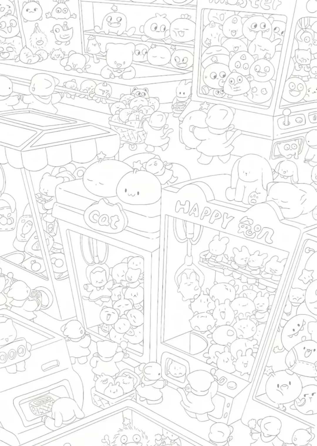 上课摸鱼的线条画，太好玩了😀