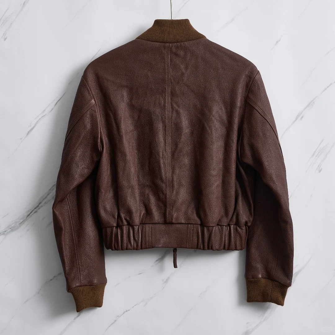 2️⃣折Schumacher女士复古小羊皮夹克外套