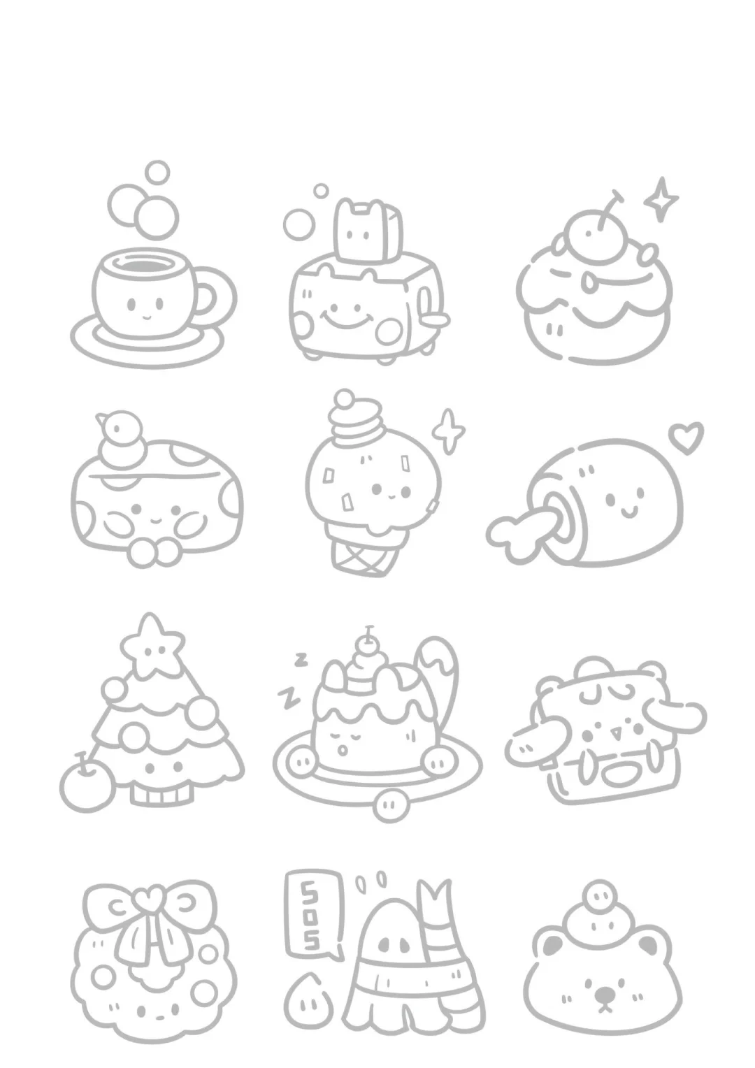 上班摸鱼必备线条画