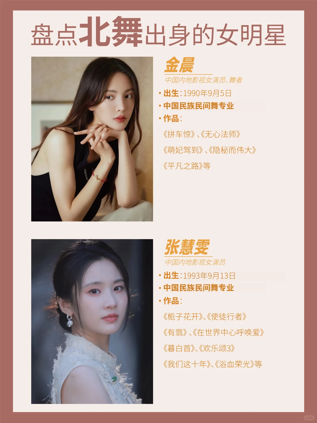 盘点北舞出身的女明星❗️❗️