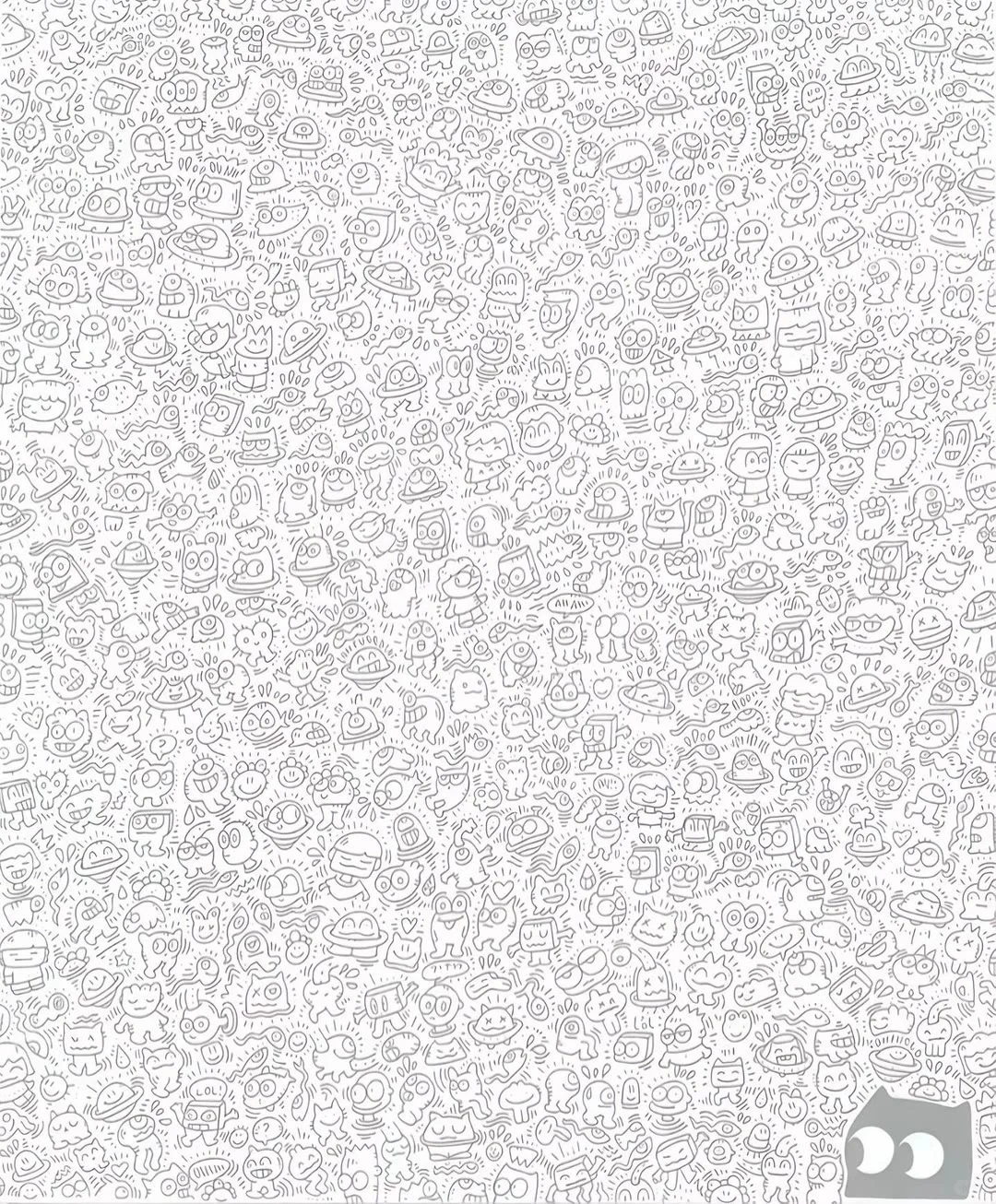 手绘线条涂鸦人物～