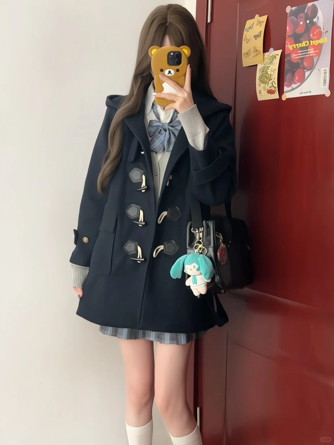 138还送围巾的加厚夹棉jk大衣真的爱了