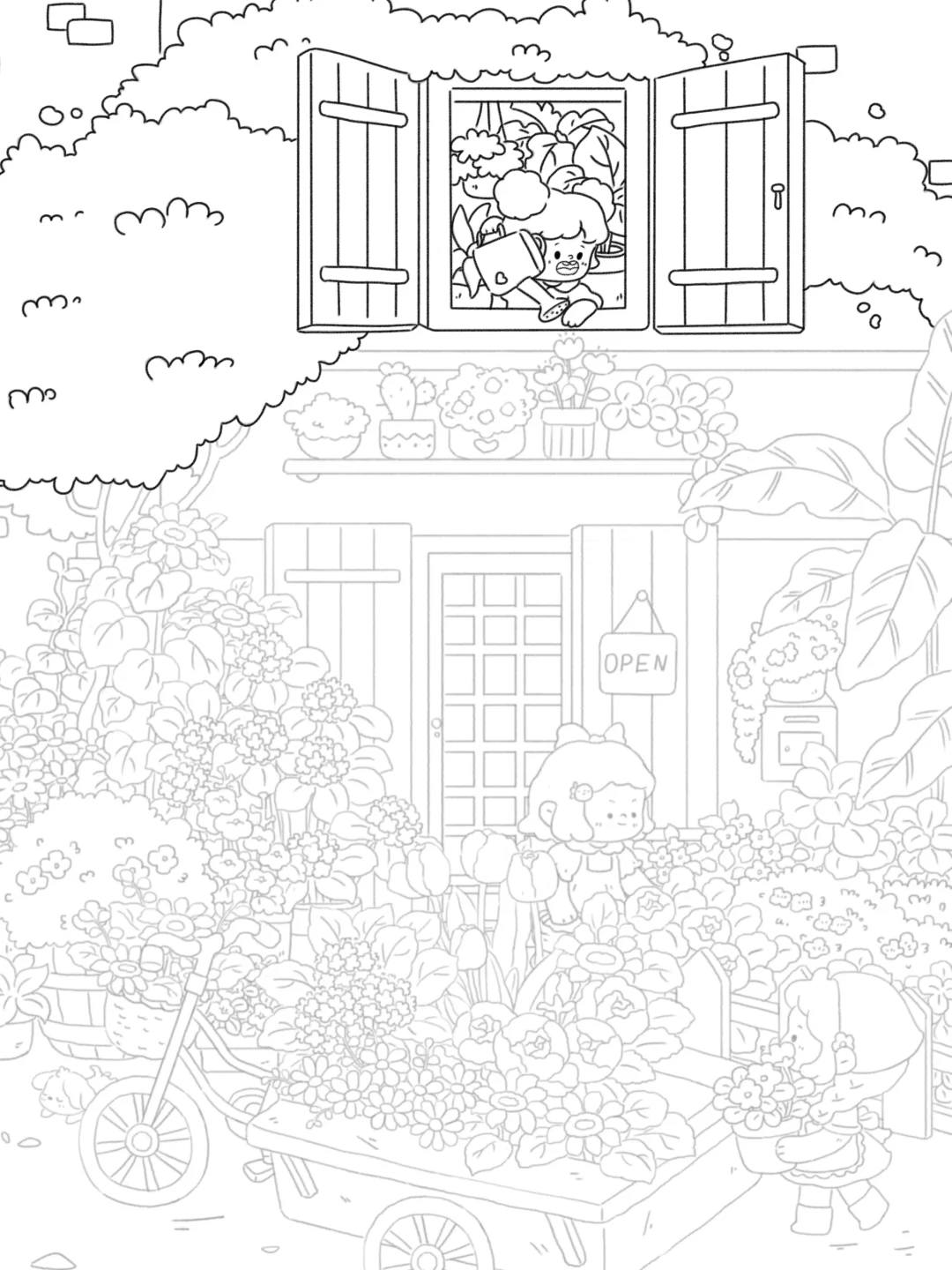 控笔练习day20🌸开花店的小女孩