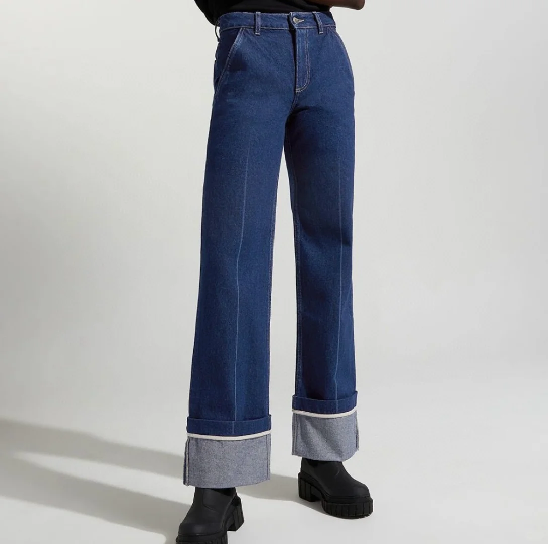 5️⃣9️⃣9️⃣Nanushka女士卷边直筒牛仔裤