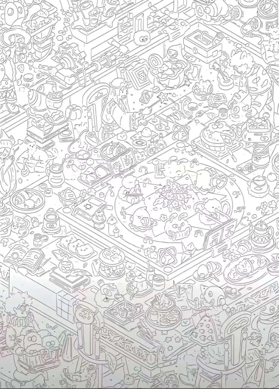 线条画摸鱼搭子，周五摸摸鱼，周末爽一爽！