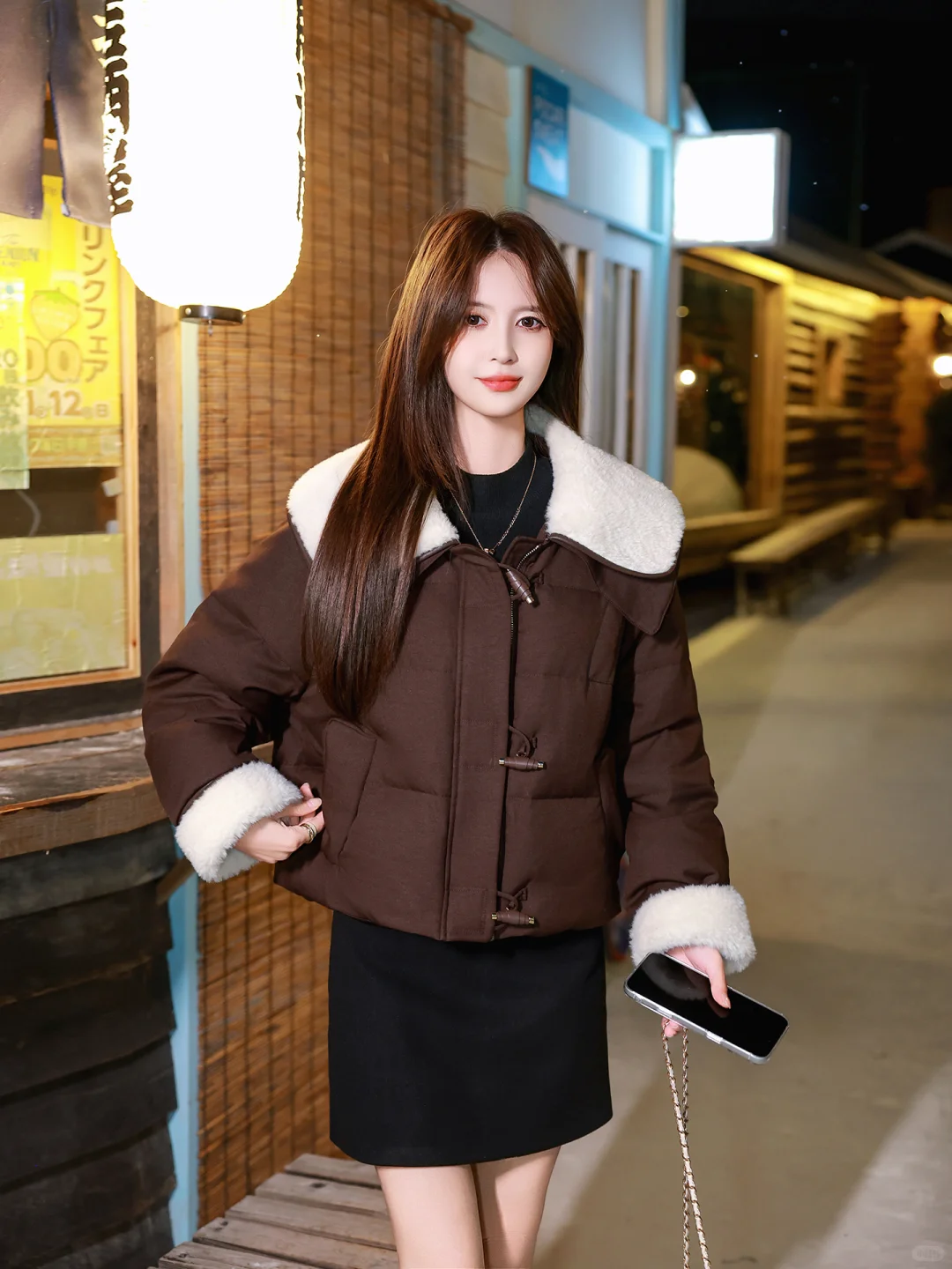 【古琳莉】羊羔毛领羽绒服女冬季2025新款