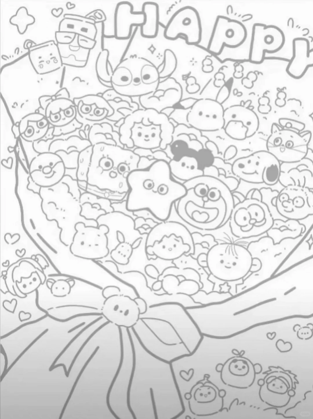 🔥 摸鱼神器68款解压线稿简笔画电子版