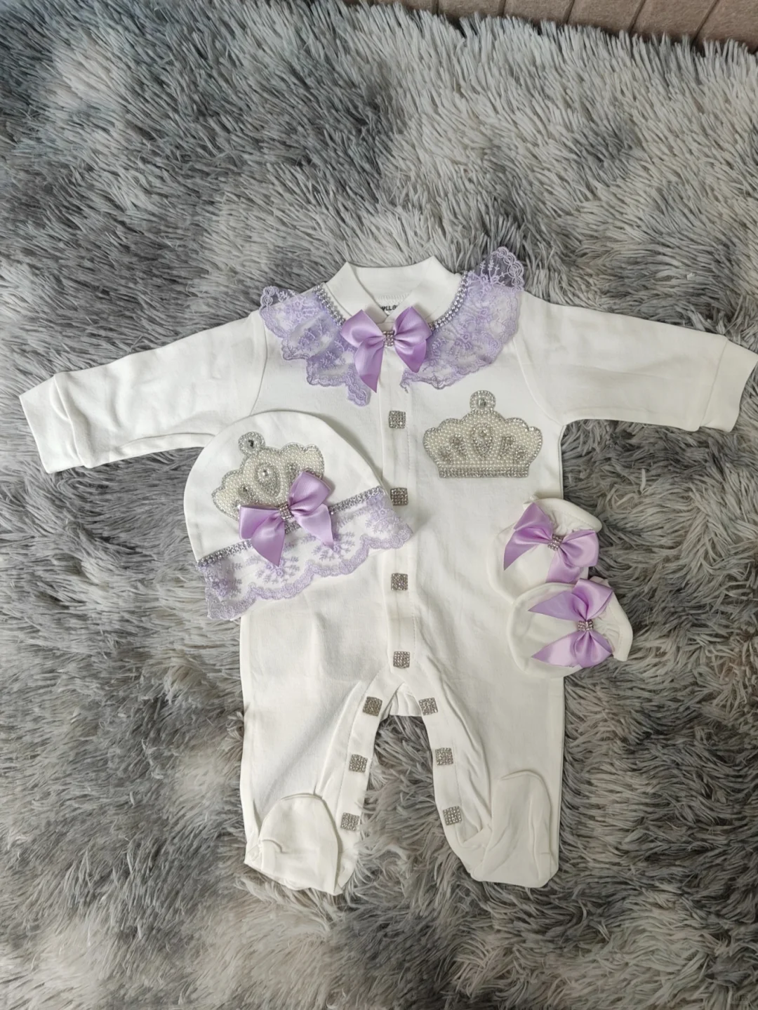 紫蕾丝公主婴装｜甜妹新生精致套