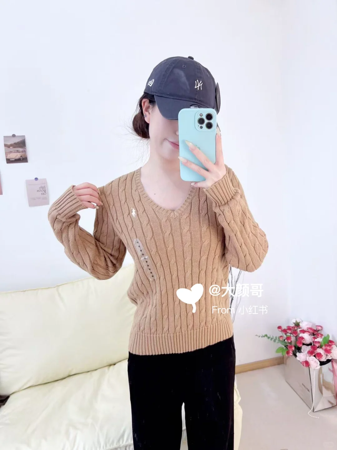 👚 拉夫劳伦女款V领麻花毛衣｜经典永不过时
