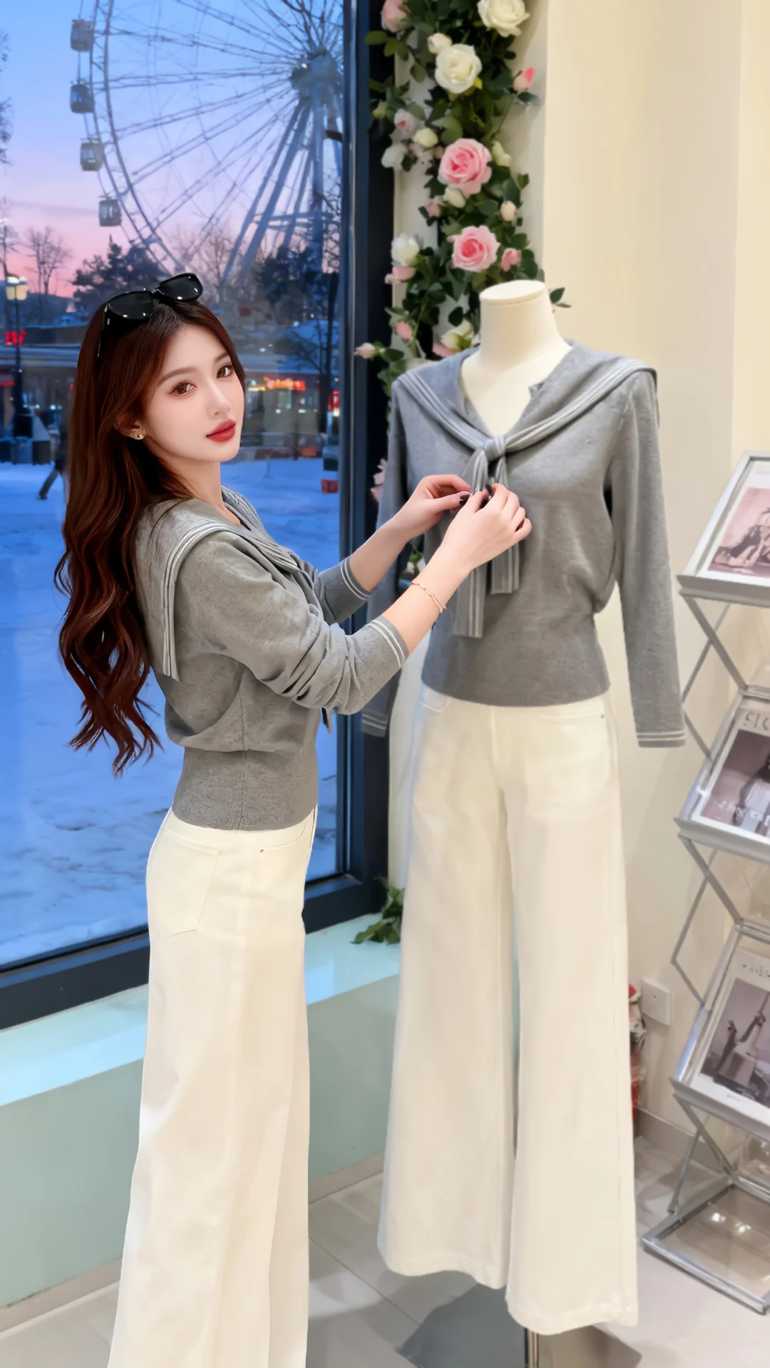 灰调海军领：秋日里的温柔