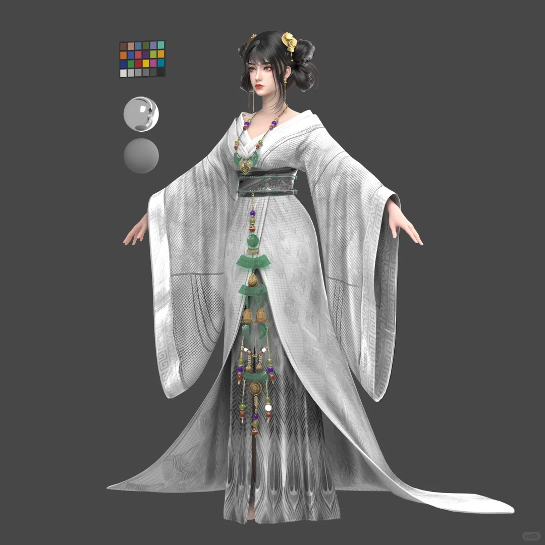 战国袍女性少女角色设计