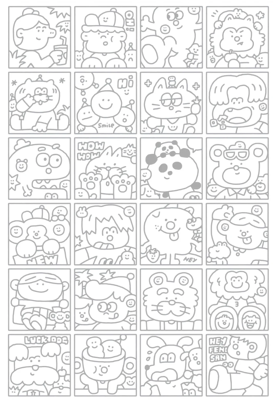 上班摸鱼必备线条画