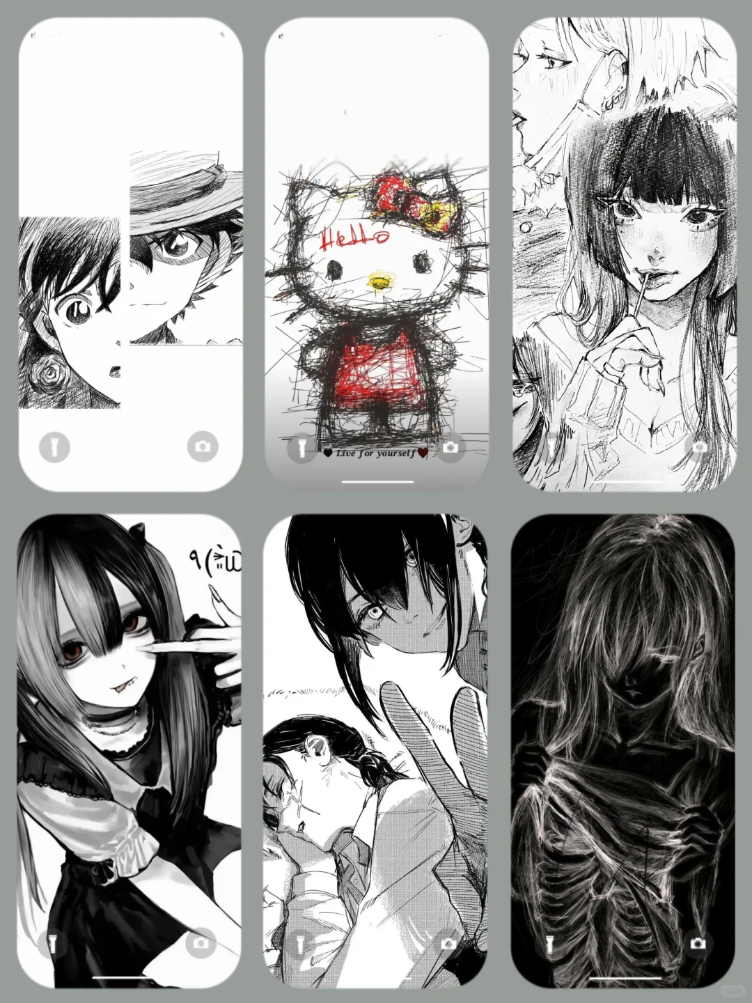 𝑾𝒆𝑪𝒉𝒂𝒕 | 一眼心动黑白动漫壁纸