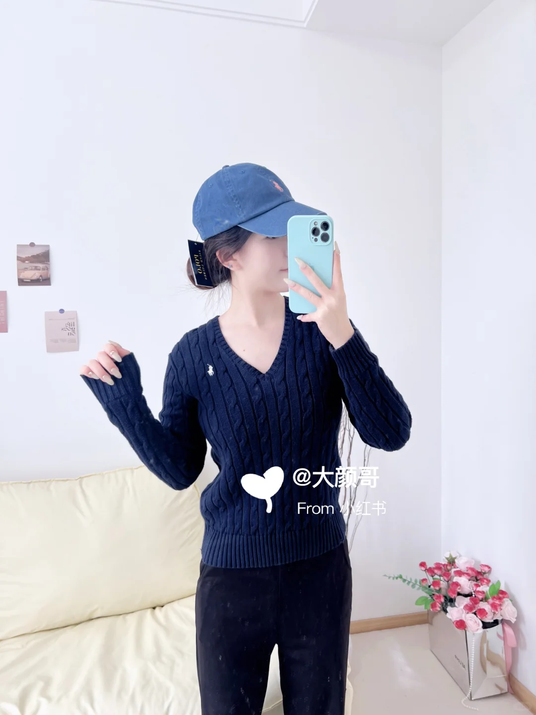 👚 拉夫劳伦女款V领麻花毛衣｜经典永不过时