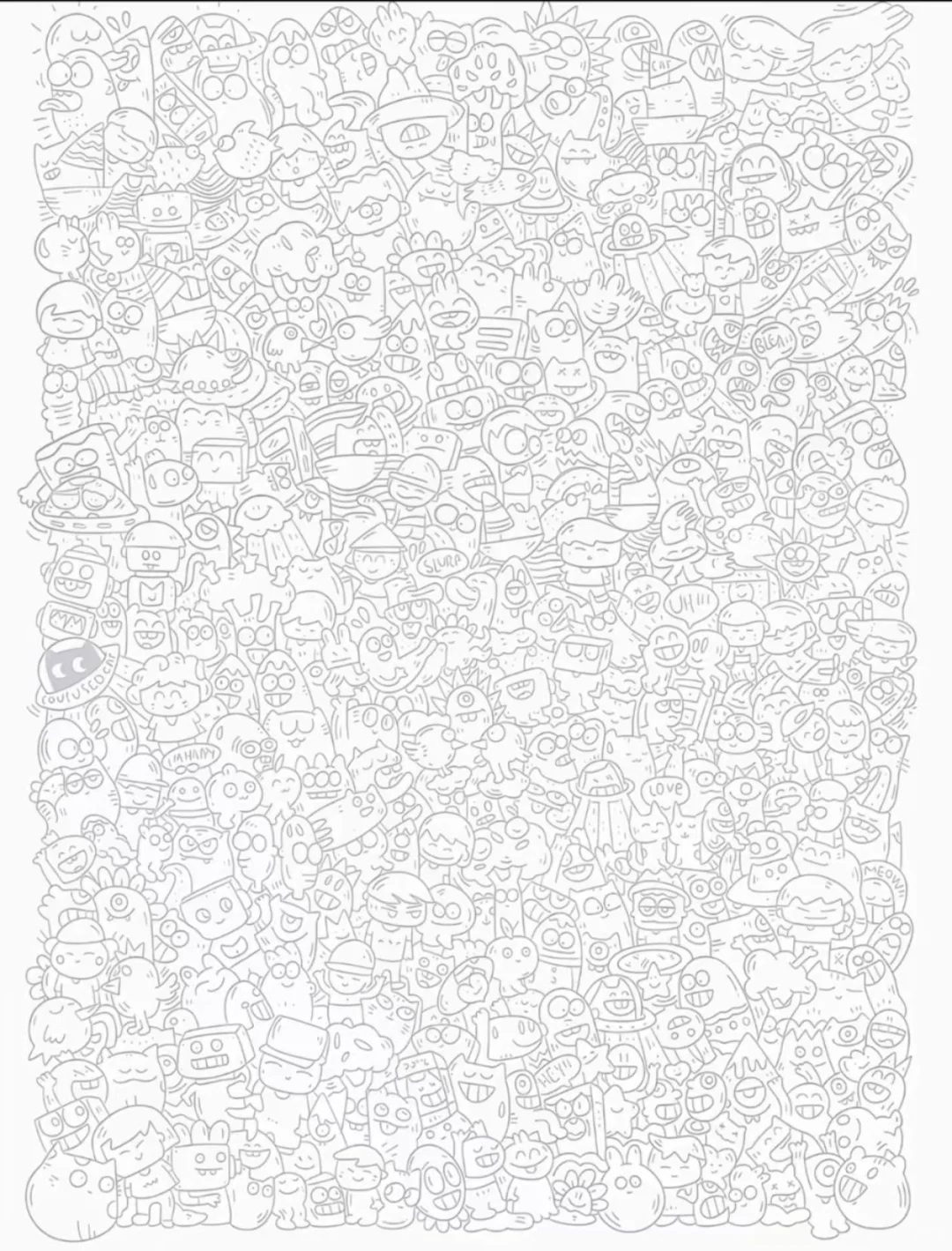 线条画摸鱼搭子，周五摸摸鱼，周末爽一爽！