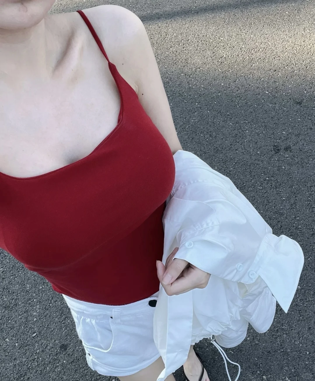 live实拍！红色吊带！
