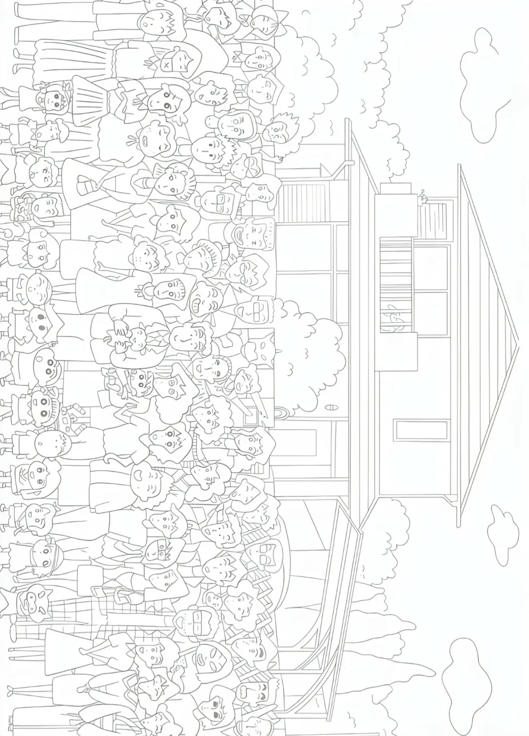 摸鱼搭子线条画，哄自己上班！