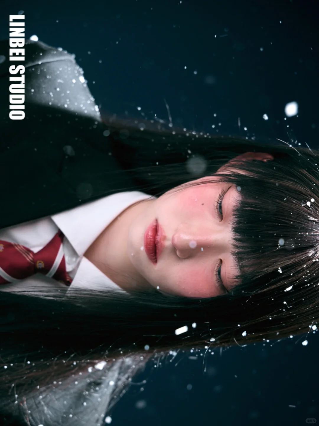 日系雪景写真｜蓝调雪境里的制服少女🩸