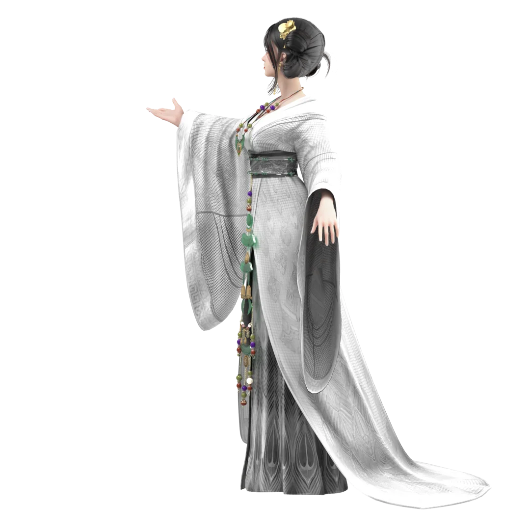 战国袍女性少女角色设计