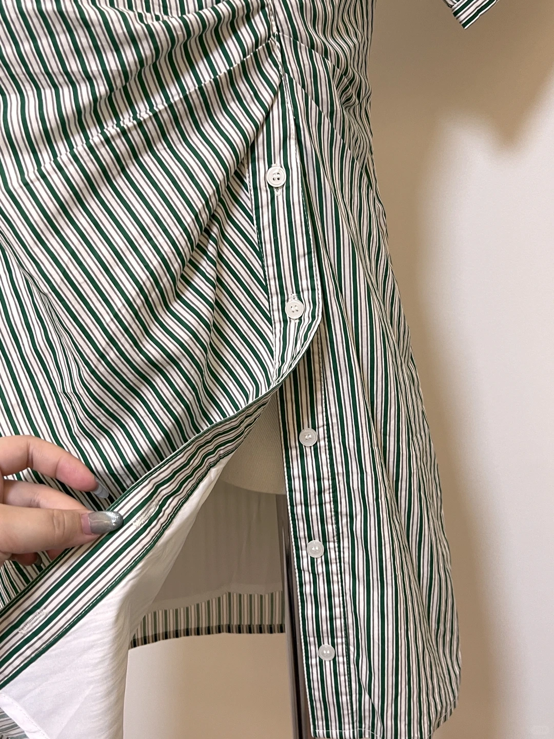 29捡漏！工作室单！韩系抹茶绿收腰polo连衣裙