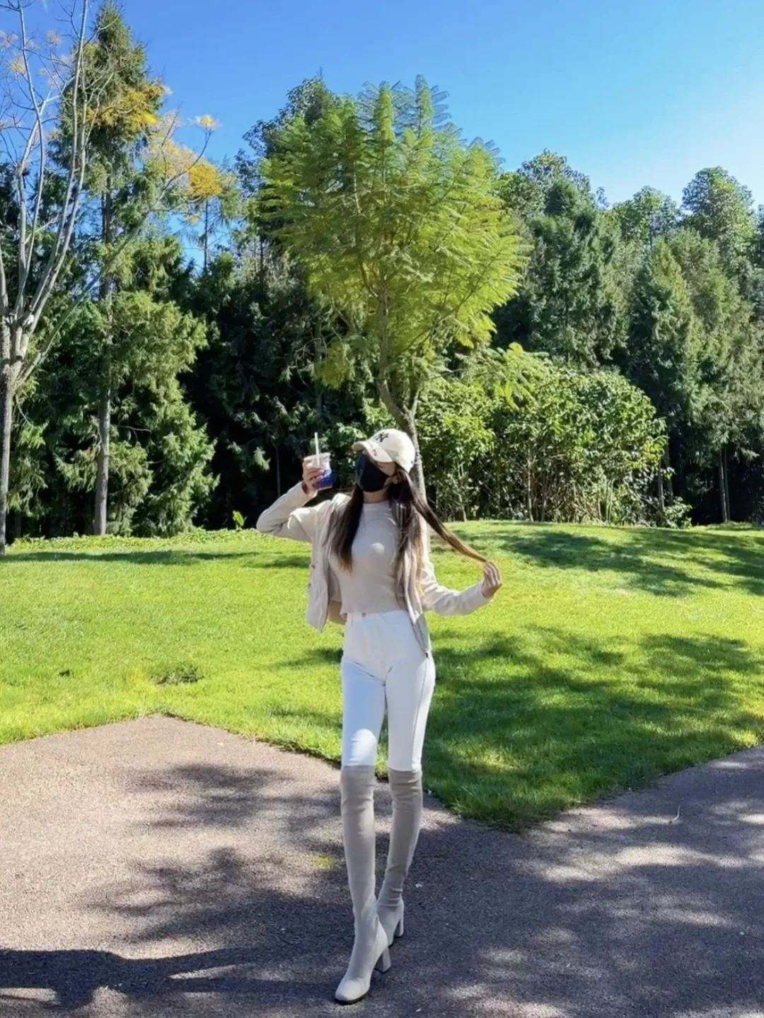 我真的太爱紧身裤➕过膝靴了！