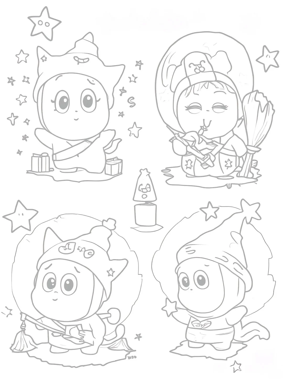 上班摸鱼线条画9️⃣