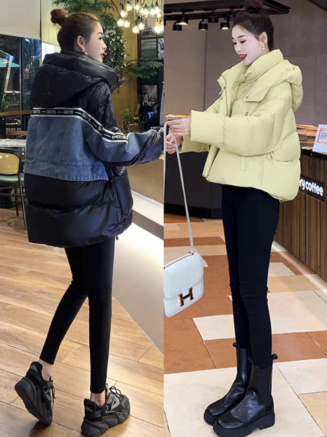 女生短款羽绒服穿搭时尚又显高冬季穿搭