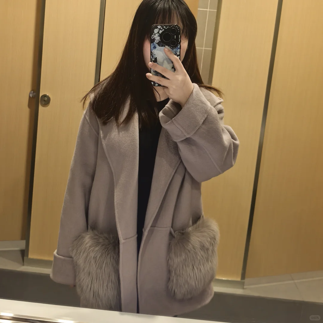 四千金狐狸毛口袋大衣