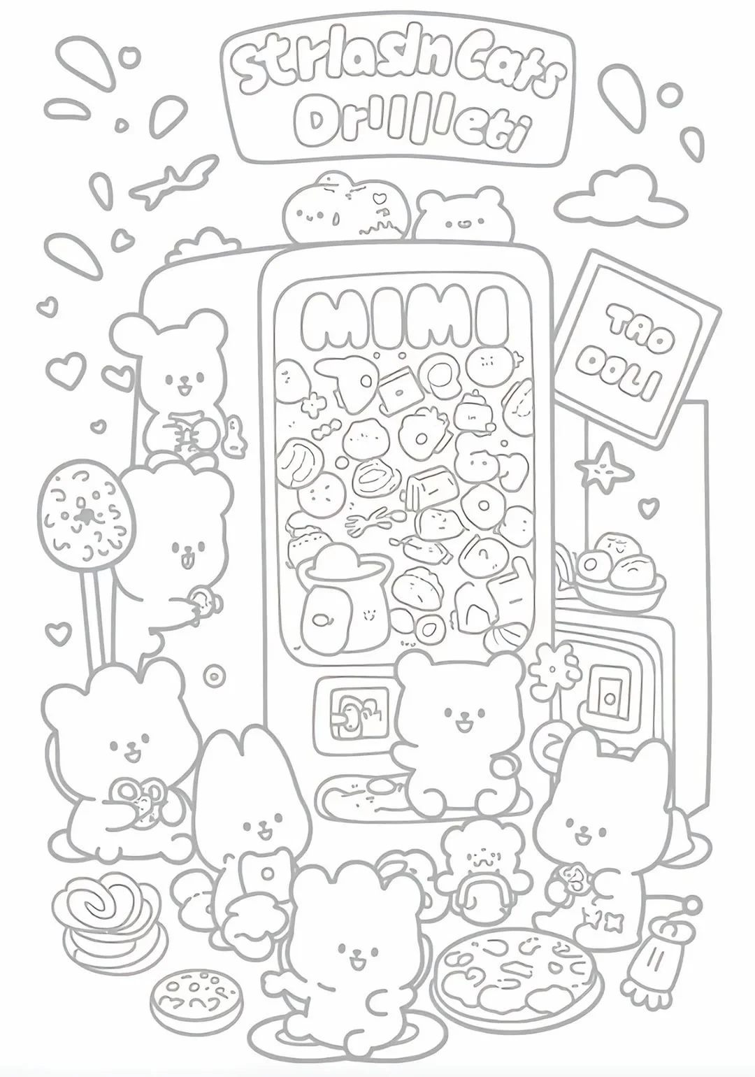 手绘线条涂鸦人物～