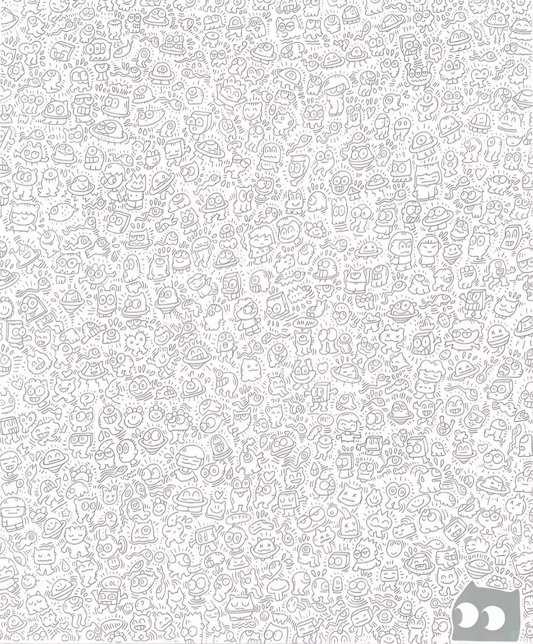 手绘线条涂鸦人物～