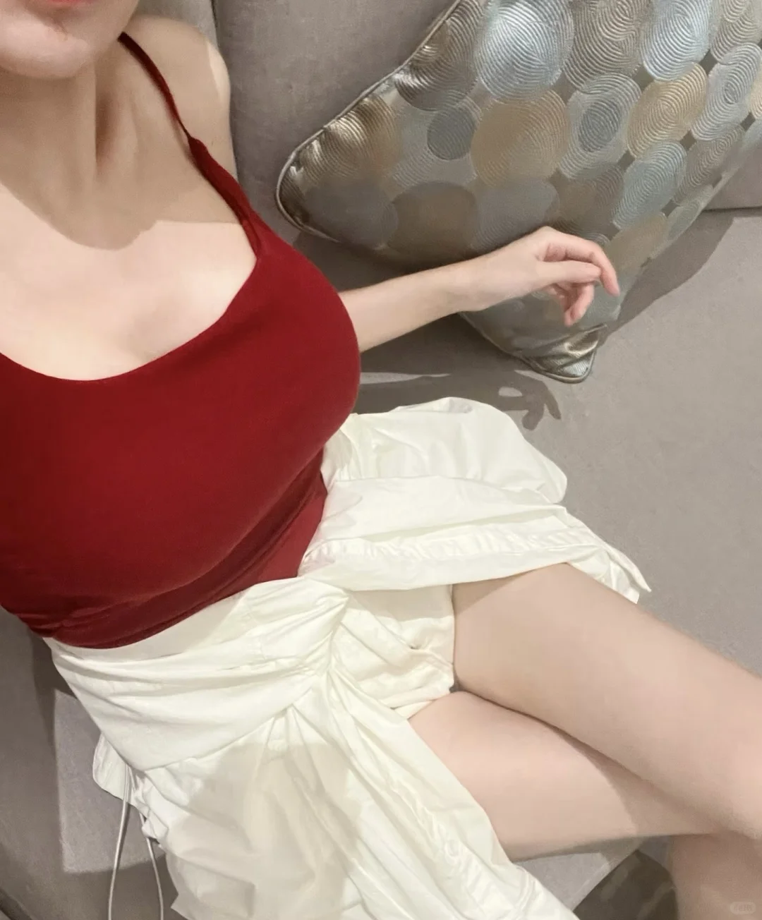 live实拍！红色吊带！