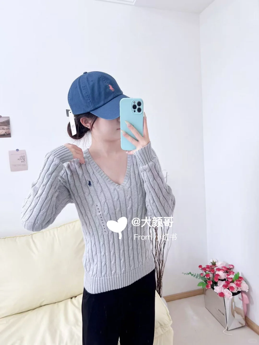 👚 拉夫劳伦女款V领麻花毛衣｜经典永不过时