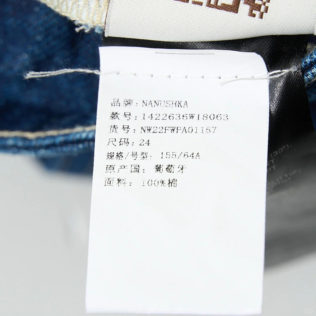 5️⃣9️⃣9️⃣Nanushka女士卷边直筒牛仔裤