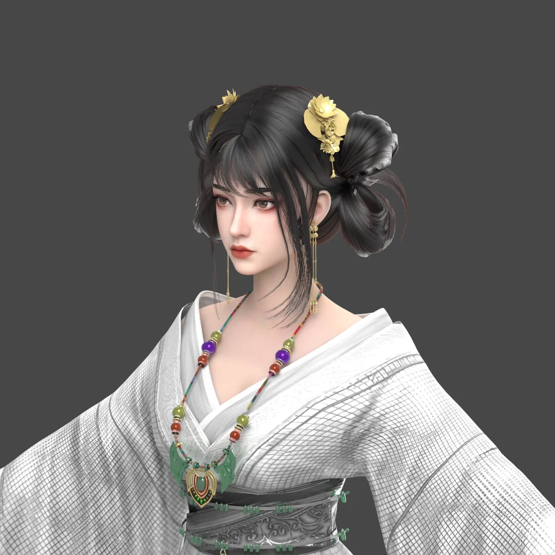 战国袍女性少女角色设计