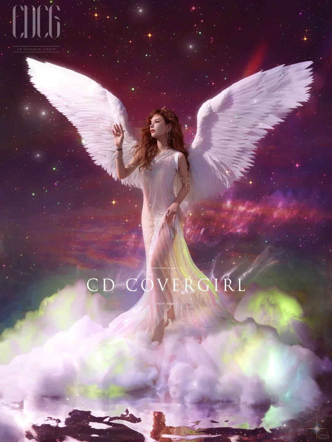 美炸了💥梦幻粉紫色调天使少女写真🌌